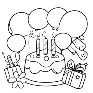 Pagina Da Colorare Della Colorata Celebrazione Dell8deg Compleanno 135238-67125