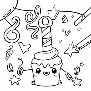 Pagina Da Colorare Della Colorata Celebrazione Dell8deg Compleanno 135238-67126