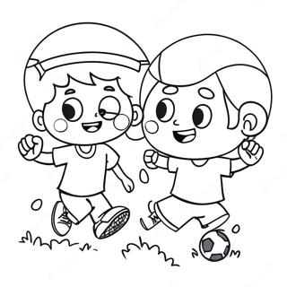 Bambini Allegri Che Giocano A Calcio Disegno Da Colorare 135416-67266