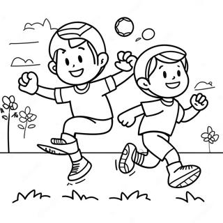 Bambini Allegri Che Giocano A Calcio Disegno Da Colorare 135416-67267