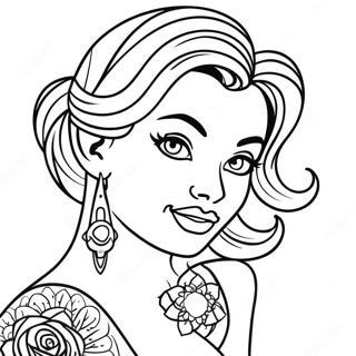 Tattoo Pin Up Per Adulti Pagine Da Colorare