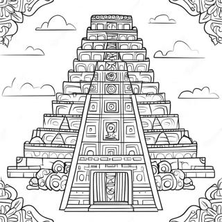 Pagina Da Colorare Con Tempio Maya Intricato 135853-67606