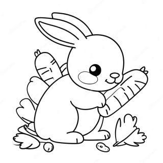 Pagina Da Colorare Del Coniglio Realistico Soffice Con Carote 135979 67711