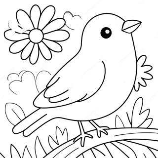 Pagina Da Colorare Di Uccelli Colorati E Fiori Vibranti 136541-68148