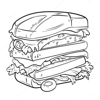 Pagina Da Colorare Di Un Panino Gigante 136646-68232