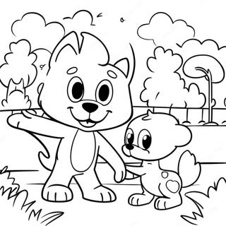 Bluey E Bingo Che Giocano Nel Parco Da Colorare 1368-1995