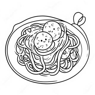 Pagina Da Colorare Spaghetti Deliziosi Con Polpette 137028-68674