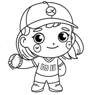 Pagina Da Colorare Di Una Carina Giocatrice Di Softball 137312-68894