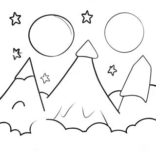 Pagina Da Colorare Del Cielo Notturno Illuminato Dalla Luna 137414-68978