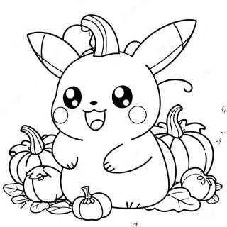 Pagina Da Colorare Del Pikachu Adorabile In Una Zucca 137542-69073