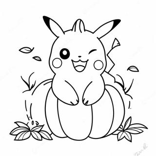 Pagina Da Colorare Del Pikachu Adorabile In Una Zucca 137542-69074