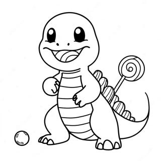 Pagina Da Colorare Del Charmander Giocoso Con Caramelle 137544-69082