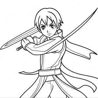 Kirito In Posa Di Battaglia Disegno Da Colorare 137926-69373