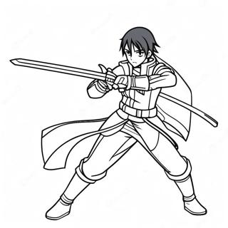 Kirito In Posa Di Battaglia Disegno Da Colorare 137926-69374