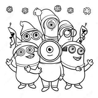 Minions Natale Pagine da Colorare