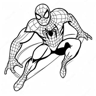 Spider Man In Costume Nero No Way Home Pagine da Colorare