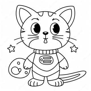 Pagina Da Colorare Del Gatto Spaziale Avventuroso 138847-70096