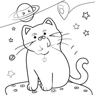 Pagina Da Colorare Del Gatto Spaziale Cosmico 138848-70100