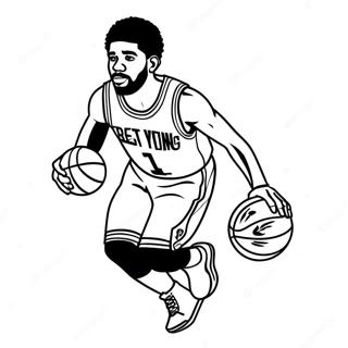 Pagina Da Colorare Di Kyrie Irving Che Dribbla Il Pallone 139232-70394