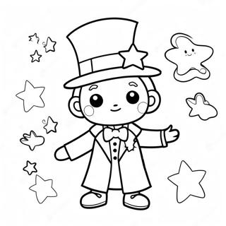 Disegno Da Colorare Mago Carino Con Sfondo Stellato 139515-70627