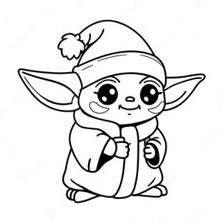 Pagina Da Colorare Di Baby Yoda Carino Con Cappello Di Babbo Natale 139640-70713