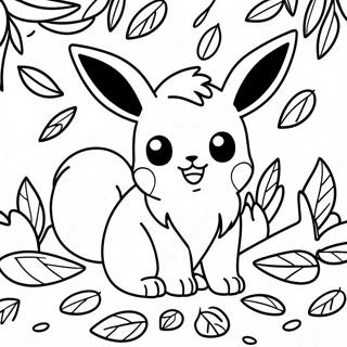 Eevee Circondato Da Foglie Da Colorare 14244-3124