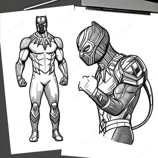 Pantera Nera Con Costume Di Vibranio Disegno Da Colorare 14340-3131