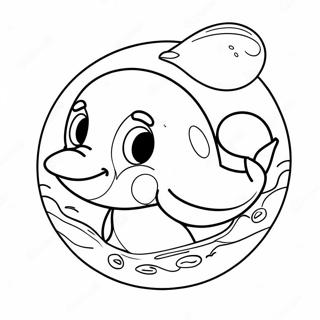 Delfino Dei Cartoni Animati Con Una Palla Da Spiaggia Disegno Da Colorare 14531-3179