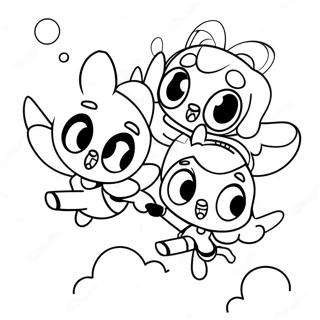 Powerpuff Girls Volando Insieme Disegno Da Colorare 15172-3305