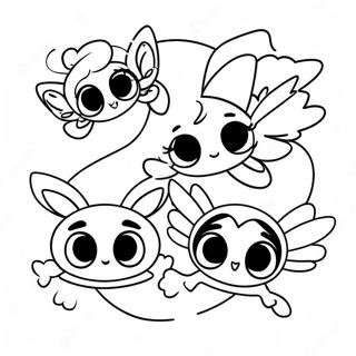 Powerpuff Girls Volando Insieme Disegno Da Colorare 15172-3306