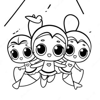 Powerpuff Girls Volando Insieme Disegno Da Colorare 15172-3307