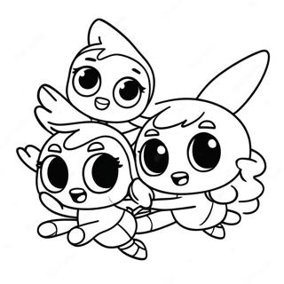 Powerpuff Girls Volando Insieme Disegno Da Colorare 15172-3308