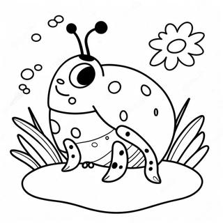 Felice Coccinella Con Fiori Da Colorare 15987-3492