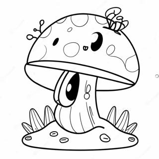 Coccinella Sorridente Su Un Fungo Da Colorare 15988-3496