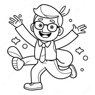 Blippi Che Balla Gioiosamente Disegno Da Colorare 16263-3559