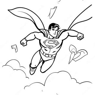 Superman Che Vola In Alto Disegno Da Colorare 17337-3786