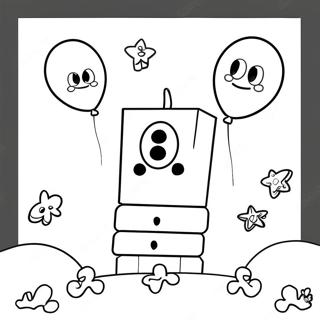 Numberblocks Con Palloncini Disegno Da Colorare 17530-3835
