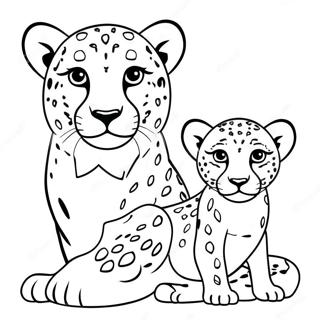Pagina Da Colorare Del Cucciolo Di Ghepardo Con La Madre 17889 3911