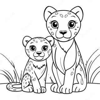 Pagina Da Colorare Del Cucciolo Di Ghepardo Con La Madre 17889 3912