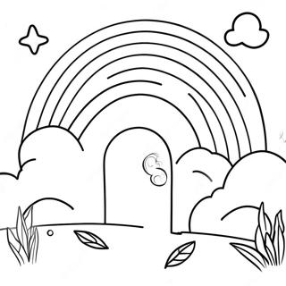Pagina Da Colorare Di Un Arcobaleno Vivace In Un Mondo Fantastico 1813 2014