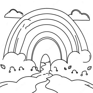 Pagina Da Colorare Di Un Arcobaleno Vivace In Un Mondo Fantastico 1813 2016