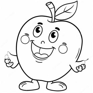 Pagina Da Colorare Della Mela Dei Cartoni Con Le Braccia 18254-3996