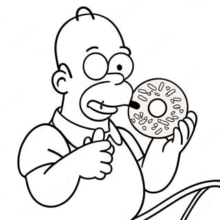 Pagina Da Colorare Con Homer Simpson Che Mangia Ciambelle 19446-4241