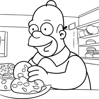 Pagina Da Colorare Con Homer Simpson Che Mangia Ciambelle 19446-4243