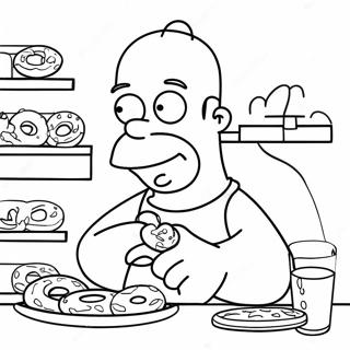 Pagina Da Colorare Con Homer Simpson Che Mangia Ciambelle 19446-4244