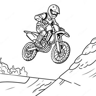 Pilota Di Moto Da Cross Che Salta Sopra Un Rampa Disegno Da Colorare 20176-4403