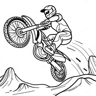 Pilota Di Moto Da Cross Che Esegue Trucchi Disegno Da Colorare 20180-4420