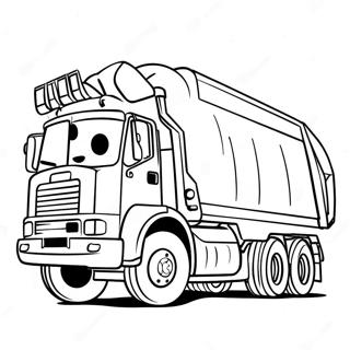 Pagina Da Colorare Grande Camion Della Spazzatura Con Autista Felice 21107-4610