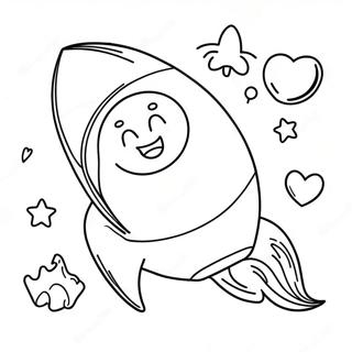 Razzo Carino Con Volto Sorridente Da Colorare 21195-4630