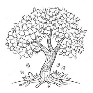 Pagina Da Colorare Di Un Albero Di Ciliegio Colorato 21778-4751